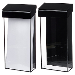 Черный Акриловый держатель для брошюр для использования на открытом воздухе, настенный ящик для хранения, прямоугольные, чёрные, 250x110x53 мм