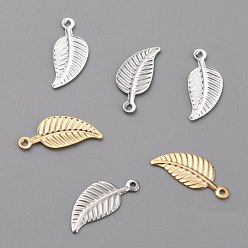 (52) Непрозрачная лаванда Латунные подвески, лист, разноцветные, 14x6x0.5 мм, отверстие : 0.9 мм