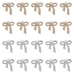 (52) Непрозрачная лаванда 40 шт. 2 подвески из цветного сплава со стразами, УФ-покрытием, бантом, разноцветные, 22.5x19.5x3.5 мм, отверстие : 1.8 мм, 20 шт / цвет