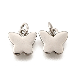 Платина Латунные подвески, бабочки прелести, стойки покрытие, прочное покрытие, без кадмия и без свинца, с целью перехода в кольце, платина, 7.5x7.5x1.5 мм, отверстие : 2 мм