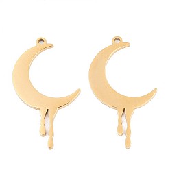 Настоящее золото 18K 304 подвески из нержавеющей стали, лунное очарование, ионное покрытие (ip), реальный 18 k позолоченный, 33.5x29x1.5 мм, отверстие : 1.6 мм