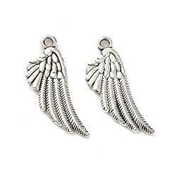 Античное Серебро Сплавочные подвески тибетского стиля, без кадмия и без свинца, крылатые прелести, античное серебро, 28x11x2 мм, отверстие : 1.8 мм, Около 653 шт / 1000 г