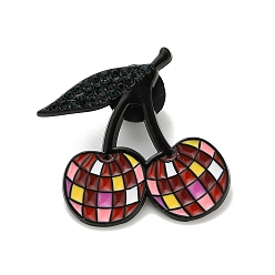 Вишня Эмалевые булавки, броши из сплава для одежды рюкзака, вишня, 31x28 мм