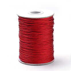 Red Braided Korean Waxed Polyester Cords, Red, 2.5mm, about 87.48 yards(80m)/roll