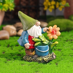 Gnome Миниатюрные украшения из смолы, аксессуары для кукольного домика с микро-ландшафтом, притворяясь опорными украшениями, гном, 68x40x77 мм