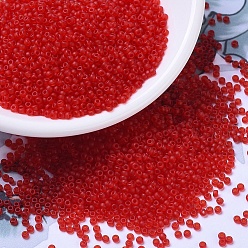 (RR140F) Матовый Прозрачный Красный Оранжевый Миюки круглые бусины рокайль, японский бисер, 11/0, (rr 140 f) матовый прозрачный красный оранжевый, 2x1.3 мм, Отверстие : 0.8 мм , около 5500 шт / 50 г