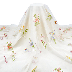 Разноцветный Отделка края с помощью сетки из полиэстеровой шелковой ткани, для платья своими руками, костюм, скатерть, ремесла занавес, домашний винтажный декор, цветочным узором, красочный, 1700x0.5 мм