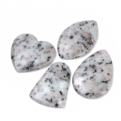 Sesame Jasper Natural Sesame Jasper/Kiwi Jasper Pendants, Mixed Shaped, 44~57x35~46x6~7mm, Hole: 1.5mm