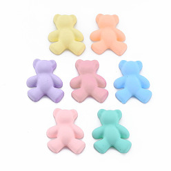 (52) Непрозрачная лаванда Непрозрачные акриловые кабошоны, окрашенные распылением, медведь, разноцветные, 20.5x17.5x5.5 мм