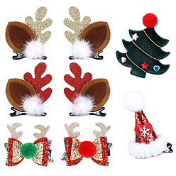 (52) Непрозрачная лаванда Рождественские аксессуары для волос, пластиковая заколка-крокодил из шерстяной ткани, Рождественские елки, разноцветные, 55~108x50~76x10~54.5 мм