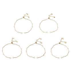 Золотой Изготовление браслета-цепочки из латуни, с 304 прелестей из нержавеющей стали, звезда/крест/сердце, подходит для соединительных шармов, золотые, 9-5/8 дюйм (24.5 см), отверстие : 3.5 мм