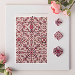 Оранжевый Цветочный узор керамика глина бумага для переноса воды, переводные декали под глазурью, для сережек-подвесок своими руками, оранжевые, 13.8x9.5 см