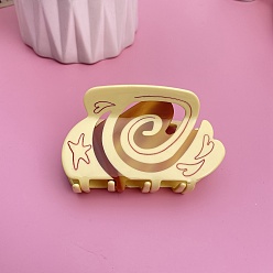 Лимонный шифон Заколки для волос из ацетата целлюлозы с вихревым узором, лимонный шифон, 90 мм