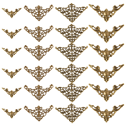 Античная Бронза 120 шт. 4 стили железные филигранные столярные изделия, треугольный разъем, античная бронза, 16~32x30.5~57x0.6~1 мм, 30 шт / стиль