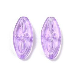 Средний Фиолетовый Прозрачные стеклянные бусины, овальные с цветком, спекающийся лак, средне фиолетовый, 20x9.5x4 мм, отверстие : 1.2 мм