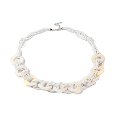 Морская Ракушка Ожерелья-нагрудники из ракушек из пресноводной воды, окрашенные распылением, и акриловые бусины, цвет морской раковины, 32.28 дюйм (82~82.5 см), 40 мм