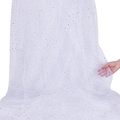 Белый 6 ярдов полиэфирной сетчатой ткани со звездным узором, для аксессуаров для рукоделия своими руками, белые, 1500 мм