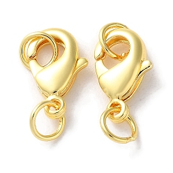 Золотой Стойки обшивки латунь когтя омара застежками, с прыжковых колец, долговечный, без свинца и без кадмия, золотые, 12x7x3 мм, отверстие : 3 мм
