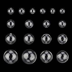 Прозрачный 36шт 9 стиль ручной работы два отверстия выдувные стеклянные бусины шарообразные, круглые, прозрачные, 9.4~30 мм, отверстие : 1~3.8 мм, 4 шт / стиль
