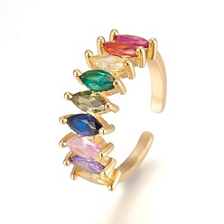 Golden Messing Zirkonia Fingerringe, Pferd Auge, golden, Größe 8, 18 mm