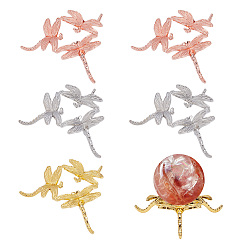 (52) Непрозрачная лаванда 6шт. 3 цвета держатель для хрустального шара из цинкового сплава, стрекоза, разноцветные, 7x7.35x2 см, 2 шт / цвет