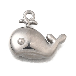 Whale Серия «Океан» 304 подвески из нержавеющей стали, анти-тускнение, кит, 11.5x13x3.5 мм, отверстие : 1.2 мм