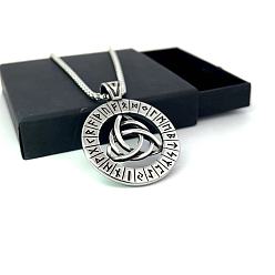 Нержавеющая Сталь Цвет Ожерелья из нержавеющей стали с руной трикветра/троичным узлом пиратские подвески, цвет нержавеющей стали