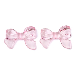 Pink Прозрачные акриловые бусины, бантом, розовые, 24x33x7 мм, отверстие : 1.8 мм, Около 241 шт / 500 г