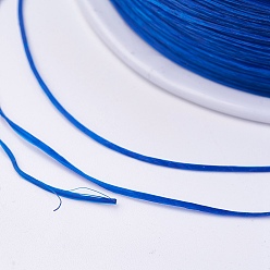 Medium Blue Flat Elastic Crystal String, Elastic Beading Thread, for Stretch Bracelet Making, Medium Blue, 0.7mm, about 546.8 yards(500m)/roll