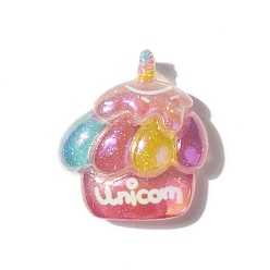 Food Летняя тематика непрозрачные смоляные кабошоны, с блеском порошок, торт, 27.5x24x9 мм