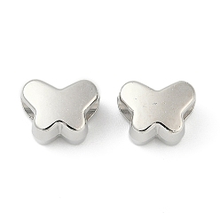 Платина Ccb пластиковые европейские бусины, бусины с большим отверстием, бабочка, платина, 8x10.5x7.5 мм, отверстие : 4.5~4.5 мм