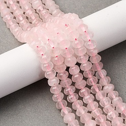 Розовый Кварц Природного розового кварца нитей бисера, граненые, тыква, 8x5 мм, отверстие : 1 мм, около 70~72 шт / нитка, 14.17''~15.16'' (36~38.5 см)