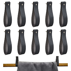 Черный Ручки для сумок из искусственной кожи, прямоугольные, чёрные, 266x25x2 мм, отверстие : 3 мм