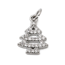 Платина Латунные микро проложить кубического циркония подвески, елочные прелести, с целью перехода в кольце, стойки покрытие, долговечный, без свинца и без кадмия, платина, 15.5x11.5x2 мм, отверстие : 3.5 мм