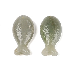 Other Jade Ocean Natural Hetian Jade Pendants, Fish Charms, 38x19~19.5x9~9.5mm, Hole: 1.4mm