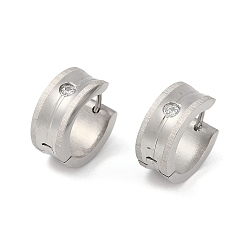 Нержавеющая Сталь Цвет Круглые серьги-кольца из нержавеющей стали, не тускнеющие, матовое с обеих сторон и гладкая посередине, цвет нержавеющей стали, 304 мм