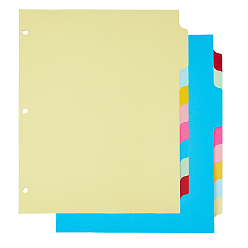 Красный Листы-разделители для блокнота в бумажном переплете, 3 разделитель с отверстиями для папки, прямоугольные, красные, 280x228x1.5 мм, отверстие : 7.5 мм, 8 шт / комплект