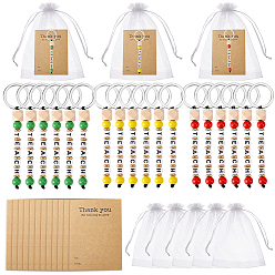 (52) Непрозрачная лаванда 30шт. 3 брелоки из дерева и акрила в стиле, с железными кольцами, подарочным пакетом из органзы и бумажной открыткой, платина, разноцветные, 98 мм