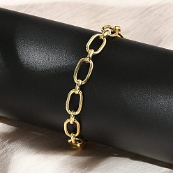Настоящее золото 18K Латунные овальные звенья цепи браслеты для женщин мужчин, долговечный, стойки покрытие, без кадмия и без свинца, реальный 18 k позолоченный, 7-3/4 дюйм (19.8 см)