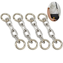 Платина 4 шт. алюминиевые цепи для удлинителей цепей, с литыми пружинными кольцами, платина, 95 мм