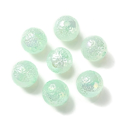 Бледно-Зеленый УФ-покрытие радужное радужное имитация желе акриловые бусины, круглые, бледно-зеленый, 16x16x16 мм, отверстие : 3 мм