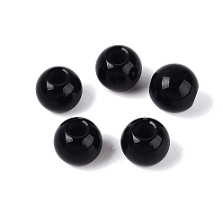 Black Onyx Perles d'onyx noir naturel, teints et chauffée, lisse et rond, 8~8.5x7~8mm, Trou: 3mm