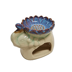 Бежевый Слон с лотосом, фарфоровые подсвечники для благовоний, подсвечник, домашний офис чайхана дзен буддийские принадлежности, бежевые, 90x130x100 мм