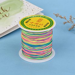 Colorful Braided Nylon Thread, Chinese Knotting Cord Beading Cord for Beading Jewelry Making, Colorful, 0.5mm, about 150yards/roll