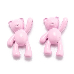 Pink Окрашенного распылением медные подвески, медведь, розовые, 18x10.5x4.5 мм, отверстие : 4.5x2 мм