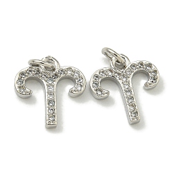 Овен Стойка металлическая латунная микропрофилированная кубическая циркония подвески, долговечный, без свинца и без кадмия, созвездий, Овен, 11x10.5x2 мм, отверстие : 2.5 мм