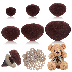 Седло Коричневый 6 треугольный стили из пластика PS с носом из гусиного пуха, принадлежности для изготовления кукол, с пластиковыми шайбами, седло коричневый, 15.5~20 мм