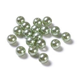 Dark Sea Green Imitation Pearl Acrylic Beads, Dyed, Round, Dark Sea Green, 8x7.5mm, Hole: 2mm, about 1900pcs/pound