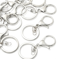 Platinum 10Pcs Alloy Split Key Rings, Keychain Clasp Findings, Platinum, 66mm, about 10pcs/bag