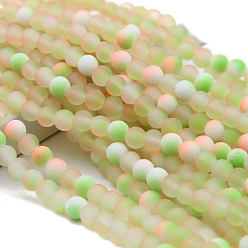 Желто-Зеленый Светящиеся стеклянные бусины из искусственного нефрита, изготовление аксессуаров для браслета своими руками, светящиеся в темноте бусы, желто-зеленый, 8 мм, 95~105 шт